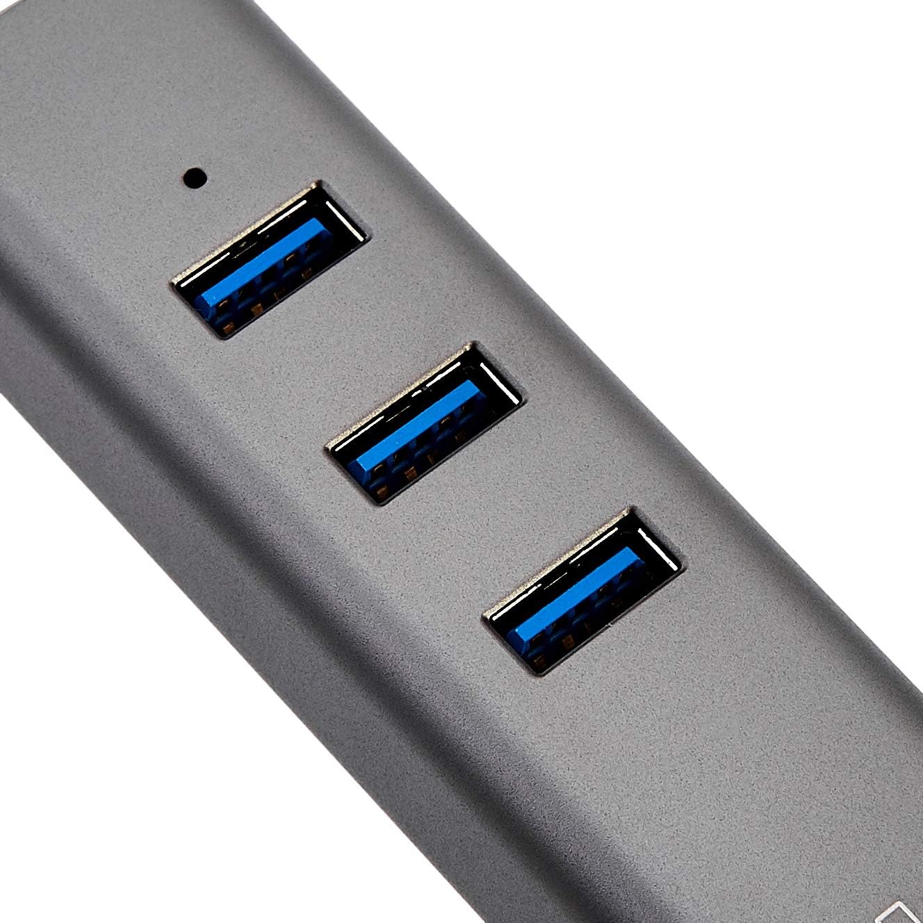 Amazon Basics 3Port USB 3.0 Hub with RJ45 Gigabit Port, Aluminum, Grey BigaMart