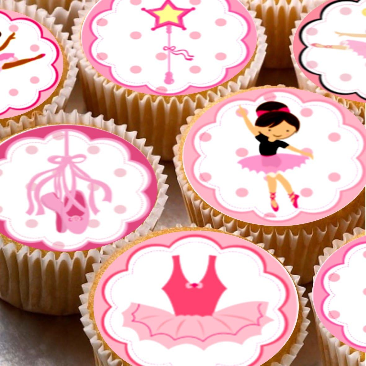 Print4you 24 Ballet Ballerina party cupcake fairy Cake Toppers 4cm On wafer rice paper