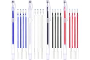 Vesaneae 4 Colors Heat Erasable Fabric Pens, Fabric Markers with 4 Pen Shells and 20 Refills, Marking Pens for DIY Dressmakin