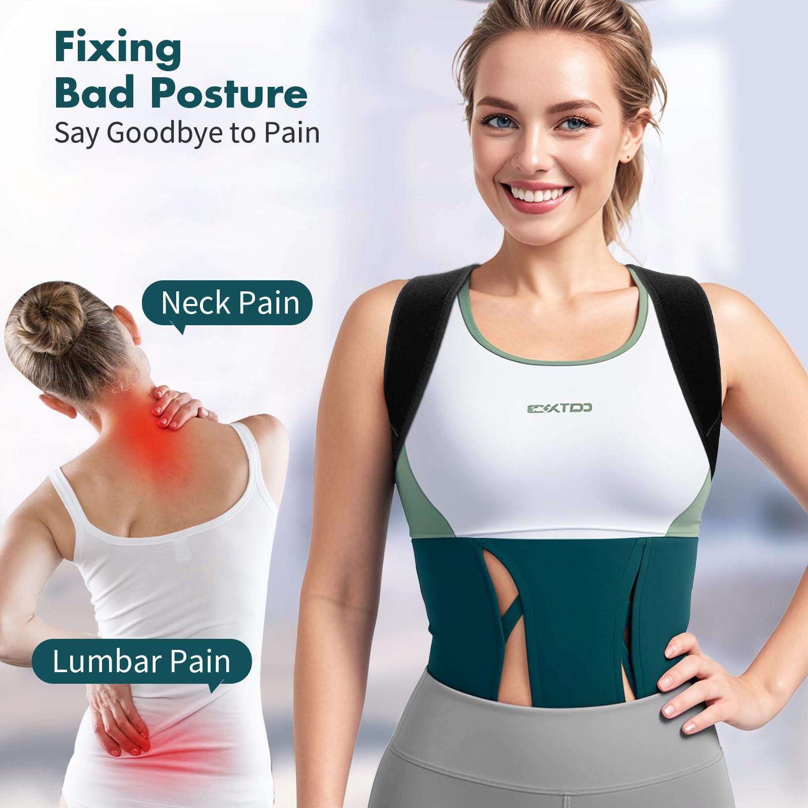 Posture Corrector for Women and Men – Adjustable Back Brace for Posture Support,Comfortable and Breathable Back Straightener for Pain Relief (Medium/Large) chest sizes from 27