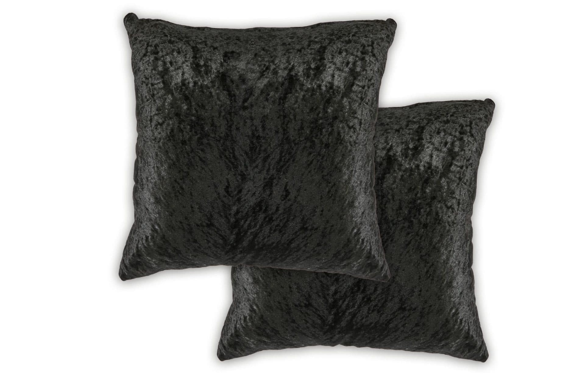 Lex's Linens Set of 2 Crushed Velvet Cushion Covers (Black)