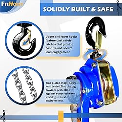 FITHOIST Lever Chain Hoist 3300LBS Capacity 10FT