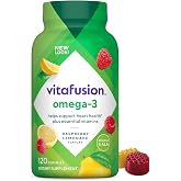 Vitafusion Omega 3 Gummies | 120 Adult Gummy Vitamins | EPA, DHA &amp; ALA | for Women &amp; Men Daily Support | Yummy Raspberry Lemonade Flavor | Gluten Free Supplement