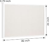 OWLKELA Linen Bulletin Board 90x60 cm White Frame Cork Board Vision Board view 2