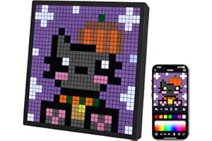 REYLAX Corded LED Pixel Art Display Smart Alarm Clock 32x32 RGB Pixel Matrix Panel with APP Control Graffiti Animations Gaming Room Decoration for Desk/Wall Decor
