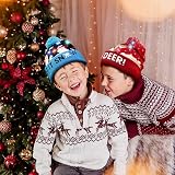 SHOKAN 2 Pack LED Christmas Hat Light-Up Knitted Cap Kids Adults Holiday Party view 4