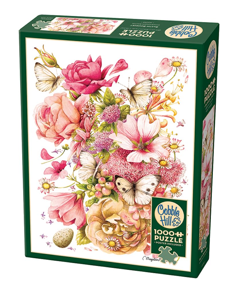 Cobble Hill 1000 Piece Puzzle - Bastin Bouquet - Sample Posters Included