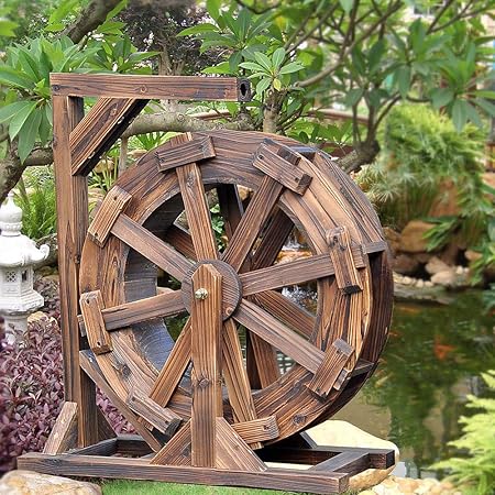 Fuente De Madera De La Rueda De Agua Con La Bomba Decoracion Al Aire Libre De La Charca De La Caracteristica Del Zen 50cm Amazon Es Hogar