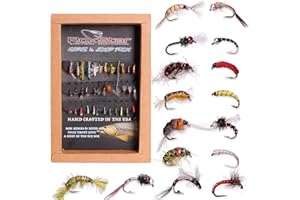 ROXSTAR LURES RoxStar Fly Fishing Shop | Proudly Hand Tied in The USA | Midge & Scud Trout Fly Assortment | Top 36 Producing Midge & Scud Trout Flies | Gift Box Included | (36 Pack)