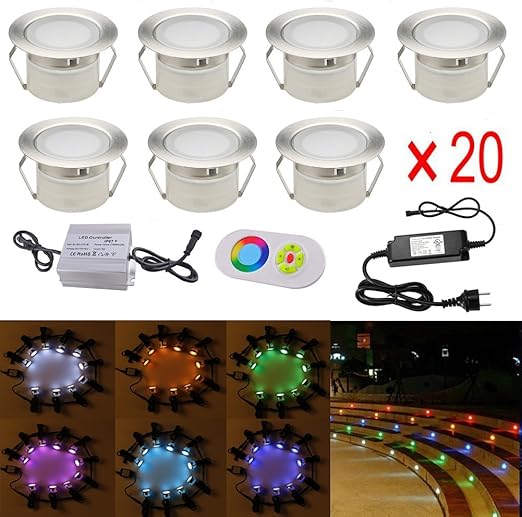 20er Set Treppen Bodeneinbauleuchten Aussen O45mm Ip67 Wasserdicht 0 5w Einbaustrahler Terrasse Kuche Garten Led Lampe Amazon De Baumarkt