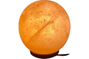 Selrosa Himalayan Pink Salt Lamp Moon Shaped 4 kg – Natural Hand Carved Rock Salt Light with Wooden Base, Crystal Air Purifie