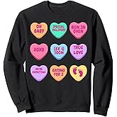 Pregnancy Announcement Hearts Candy Valentines Baby Reveal Sweatshirt