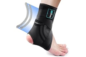 Healrecux Ankle Brace for Women Men, Adjustable Ankle Support Brace for Sprained Ankle Injury Recovery with Detachable Metal Springs Support, Ankle Stabilizer for Running Basketball Volleyball