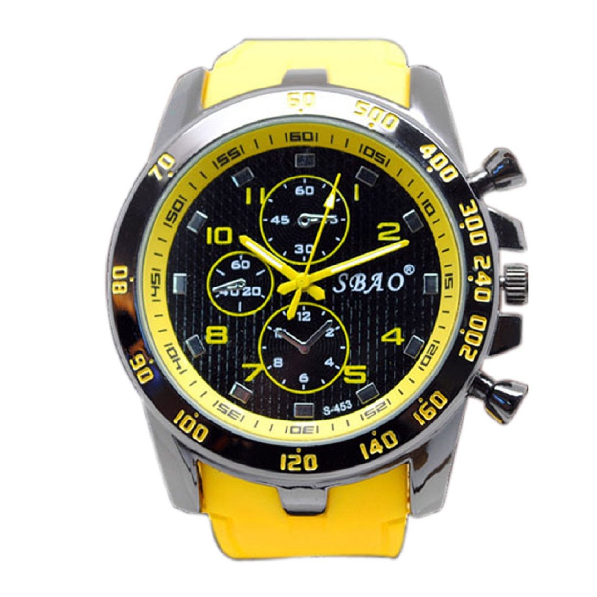 Mokingtop Luxury Sport Analog Quartz Modern Men's Fashion Wrist Watches Yellow