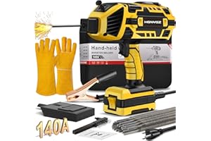HGNVGZ Welding Machine Handheld,20-140A 110V Portable Stick Welder 20pcs Rods,IGBT Hand Held Welder Machine withHot Start Arc Force Anti-stick ARC Welder Gun,6 Variable Current Adjustment (Yellow)