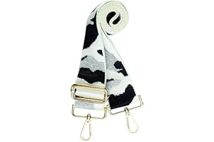 chushui Black and White Purse Strap,2" Wide Crossbody Replacement Strap,Guitar Style Shoulder Strap for Bag,Handbag
