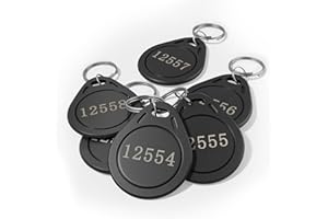 SANPOPO 10 pcs 26 Bit Key Fobs Black RFID Keychain Writable Proximity Keychain Compatable with ISOProx 1386 1326 1346 H10301 Format Readers, Works with Vast Majority of Access Control Systems