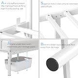 Yaheetech 4ft6 Double Bed Frame with Cloud Headboard White 12 Slats 363kg view 9