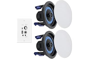 Herdio Home Audio Package Wall Mount Audio Control Amplifier Receiver System and HCS-418 in Ceiling Bathroom Kitchen Living R