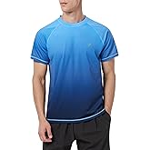 Men's Swim Shirts Rash Guard Short Sleeve UPF 50+ UV Sun Protection SPF Shirt Quick Dry Swimming Fishing Water Beach T Shirts