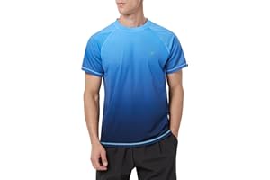 EZRUN Men's Swim Shirts Rash Guard Short Sleeve UPF 50+ UV Sun Protection SPF Shirt Quick Dry Swimming Fishing Water Beach T Shirts