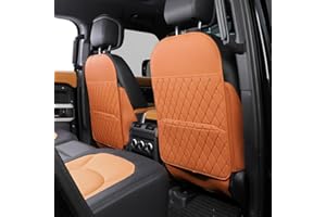 TAIKOO Back of Seat Protector + Large Capacity Pocket Storage Organizer,Preventing the Impact of Children Stepping on the Seat Backrest (Style A-Brown)