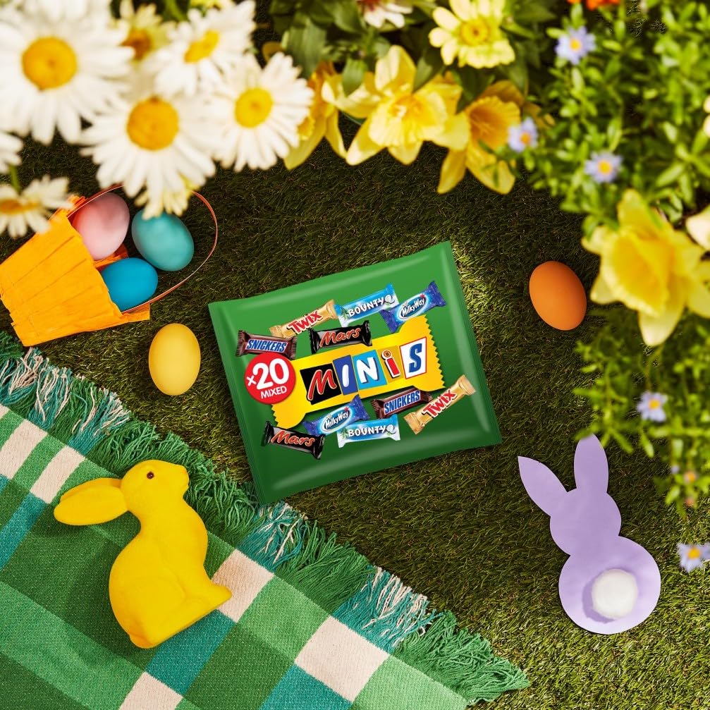 Mixed Minis Schokolade Großpackung, 20 Mini-Schokoriegel Snacks(Mars, Snickers, Bounty, Twix, Milky Way), als Süßigkeiten, Schokoladen Geschenk, Süßigkeiten Box,400g 6