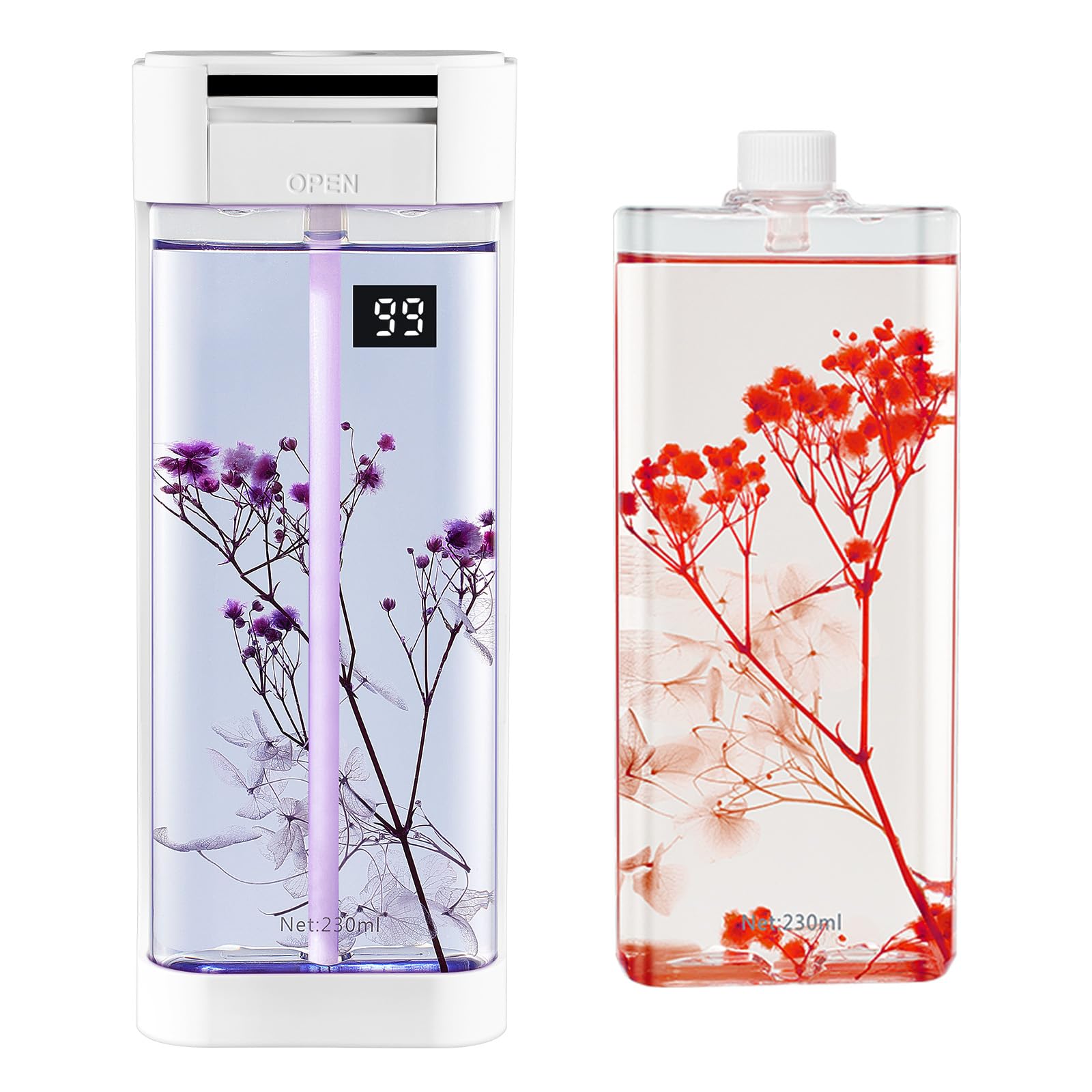 Photo 1 of Cordless Waterless Air Freshener with Real Flowers | 230ml Essential Oil Aromatherapy Diffuser, 4 Timer Modes | Oil Diffuser Machine for Home & Office, Bathroom & Room Scent Diffuser