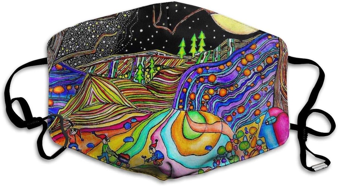 Medical Face Mask, Cancer Mask Surgical Mask Reusable Flu Masks Germ Face Mask Breathable Allergy Mask for for Kids Teens Men Women -Magical Psychedelic Trippy Art