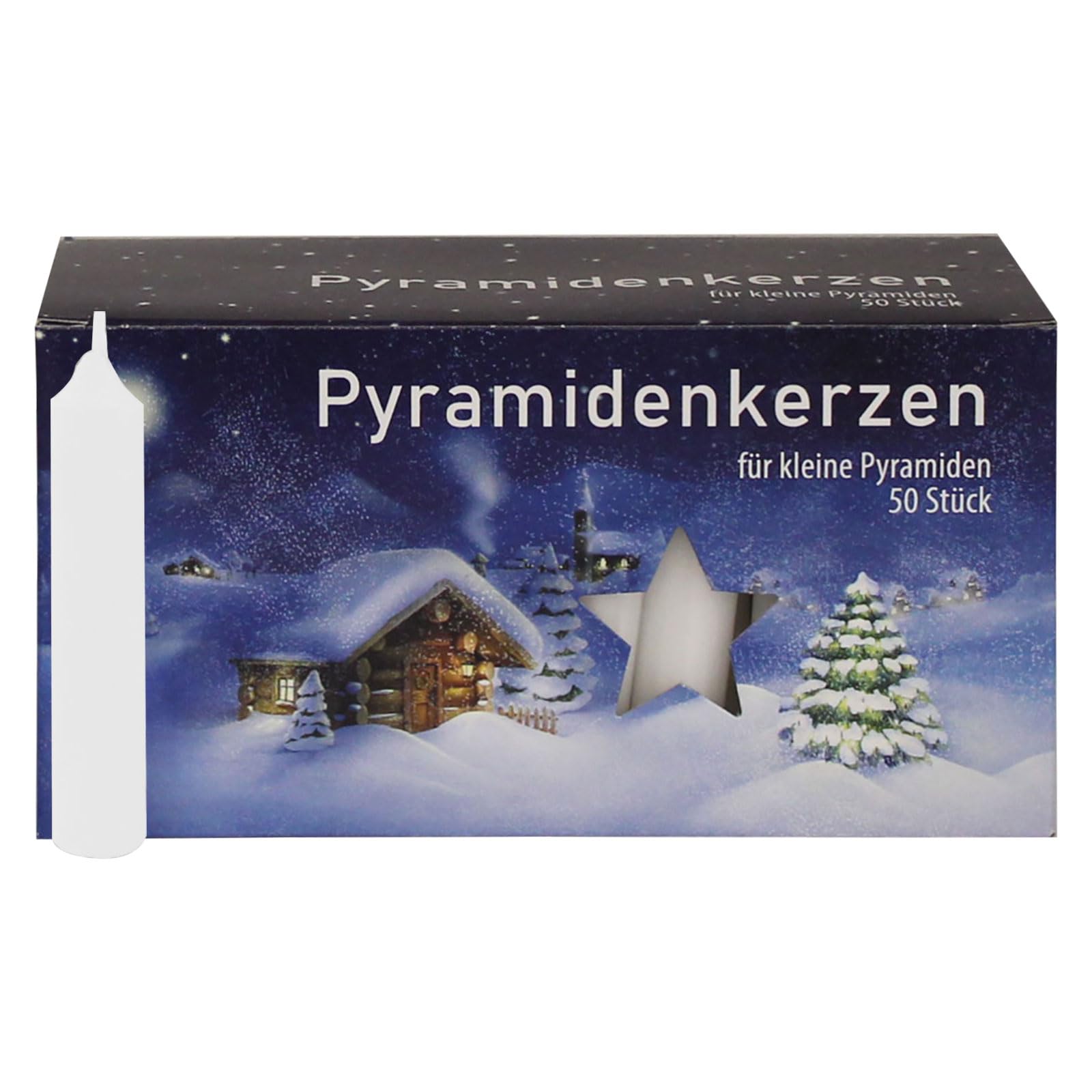 Photo 1 of ***MINOR DAMAGES (SCRAPES/ MELTED CORNERS) ***  Jeka Pyramidenkerzan 14mm Medium Pyramid Candles, White