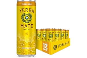 GUAYAKI Yerba Madre Organic Organic Sparkling Yerba Mate, Classic Gold, 80mg Natural Plant Based Caffeine, Smooth Energy & Focus, Carbonated, 12 Oz (Pack of 12) (Packaging May Vary)