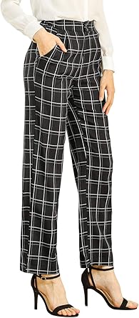 plaid pants elastic waist