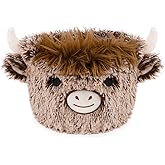 Hkojewp Highland Cow Plush Basket, Highland Cow Gift Basket for Nursery, Soft Winter Small Baby Blanket 0rganizer Storage, Cute Baby Blanket Diapers Candy Towel Decor Storage Bins, 8.2×6.3 inches