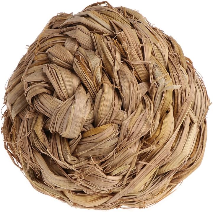 ZOOMY 10cm Pet Chew Toy Woven Grass Ball with Bell Teeth Cleaning Chew Bite Playing Toy For Rabbit Hamster Guinea Pig Chinchillas