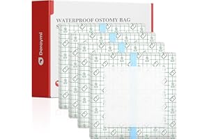 Deraymi 50 Pack Waterproof Ostomy Bag Shower Covers with Non-Stick Center Pad, 10"x 10" Ostomy Supplies Colostomy Ileostomy Urostomy Pouches Shower Shields – Hands-Free Showering Leakproof Seal