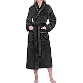 PAVILIA Soft Plush Women Fleece Robe, Cozy Warm Bathrobe, Fuzzy Female Long Spa Robe