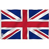 Anley Fly Breeze 3x5 Foot United Kingdom UK Flag - Vivid Color and Fade proof - Canvas Header and Double Stitched - British National Flags Polyester with Brass Grommets 3 X 5 Ft