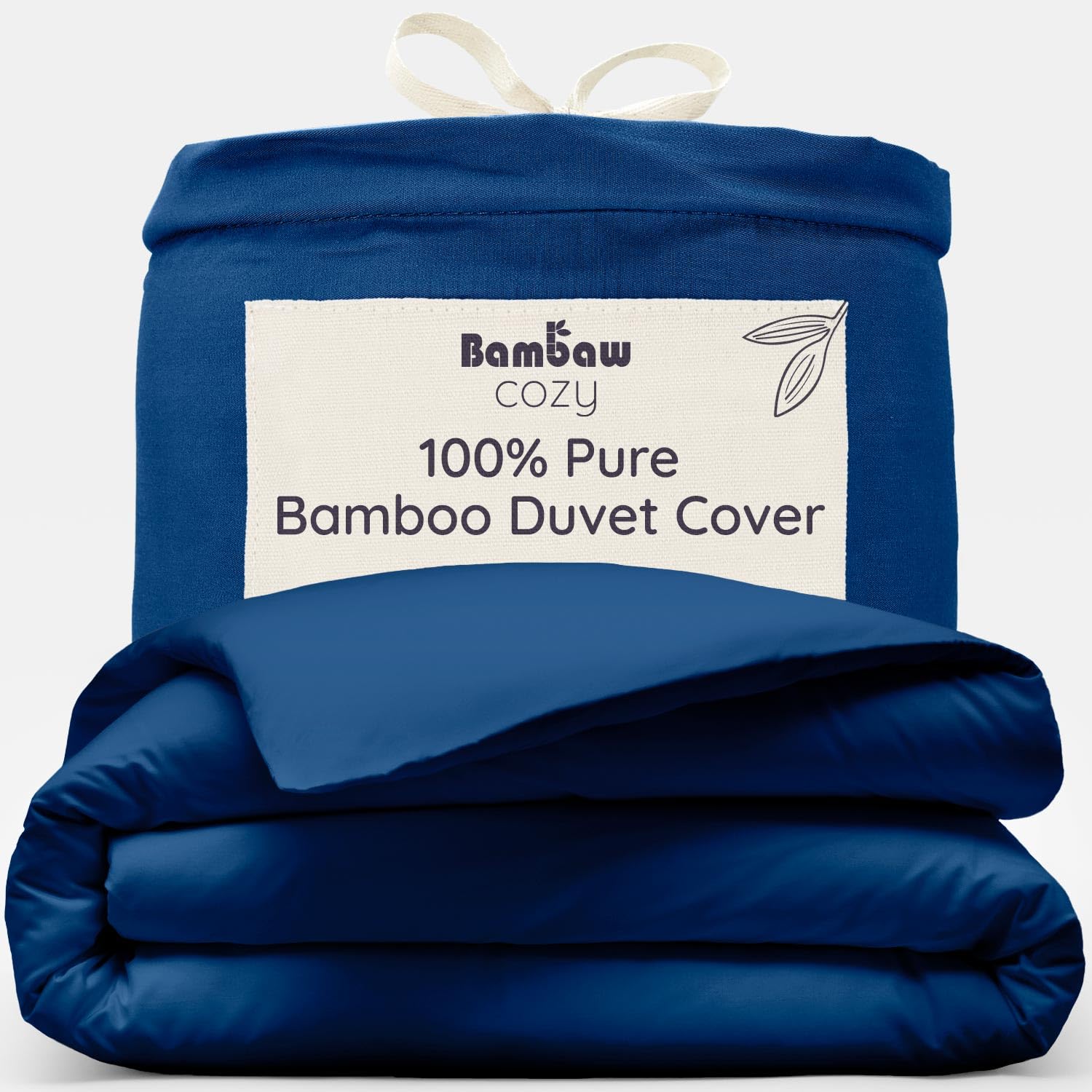 Bambaw 100% Bamboo Duvet Cover Single, 135x200 cm, Breathable & Cool Sheets for Summer, Soft Bamboo Bedding, Hotel Quality Bedding Single Bed, Anti Allergy Duvet Cover 135x200 cm (Navy Blue)