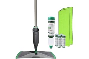 Eyliden Spray Mop - Includes Bio-Enzyme Multi-Surface Cleaner Concentrate, 2 Microfiber Pads | All-in-One Solution Floor Cleaning Kit, Long-Lasting Freshness Wet Mops for Hardwood, Tile, Marble
