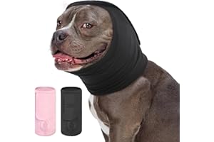 KOESON Dog Calming Hoodie, Soft No Shake Ear Wraps for Dogs, Anxiety Relief & Noise Protection Dog Ear Cover, Adjustable Neck