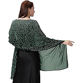 Ladiery Shawl and Wraps for Evening Dresses, Soft Sheer Chiffon Sparkly Rhinestone Wedding Scarf Formal Shawl Wraps for Women