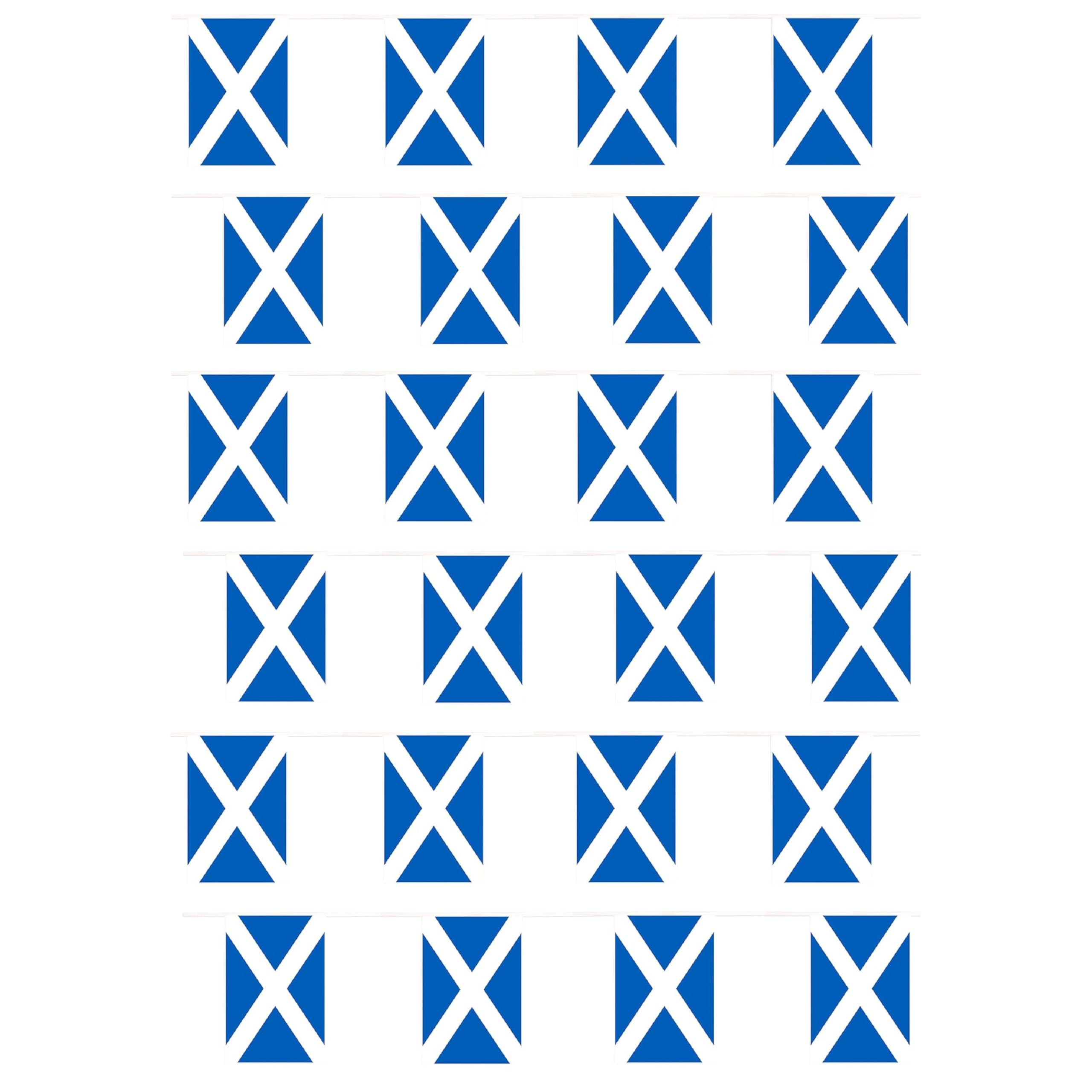 Scotland Flag Bunting - 10m 33ft - 24 Flag - Plastic all Weather Scottish Bunting Decoration for Indoor Outdoor Sporting Events, Street Parties, Festivals and Celebrations