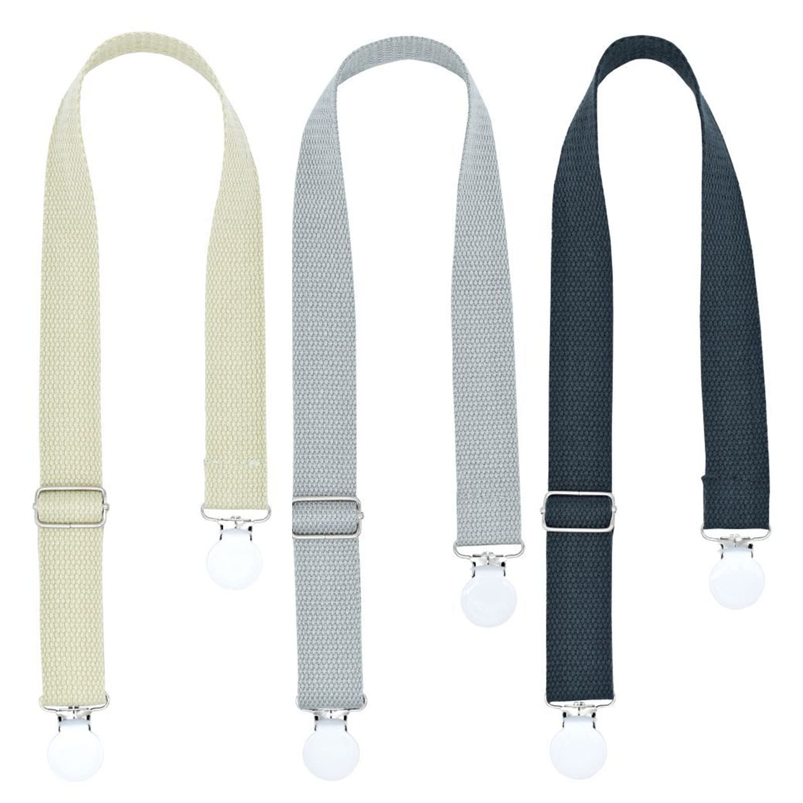 3 PCS Multipurpose Baby Nursing Cover Clips - Saliva Towel Double-end Clamp, Toy Anti-Drop Clip, Adjustable Braid Strap, Dental Bib Holder, Napkin Holder for Adult Kids (Graphite/Green/Fog)