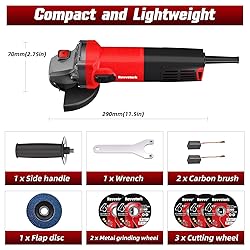 Revvstark Angle Grinder, 7.5-Amp 4 1/2 inch