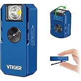 VTIGER C1 Rechargeable EDC Flashlight Clip-on Light, 1300 Lumens Powerful Portable Mini Swivel Clip Light,Multi-Mode,IPX6 Waterproof, Magnetic Small Pocket Lights for Cycling,Working,Emergency,Signal