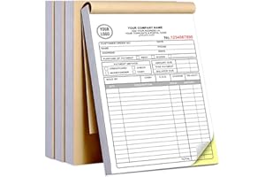 Custom Invoice Book with Logo 100 Set Personalized Receipt Books Customized Invoices for Small Business 2 - Parts Carbonless 