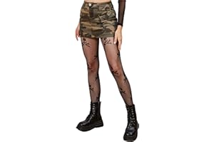 Qilubar Festival Fishnet Stockings, Star Tights, High-Waist Tights for Women