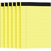 Ciphyfee 6pcs Legal Pads 8.5 x 11, Notepads 8.5 x 11.75 College Ruled Notebook, Writing Pads of Paper, Yellow Note Pads, Memo Pad Papers Perforate Legal Notepads Narrow Ruled Line,30 Sheets/Pack