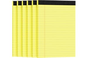Ciphyfee 6pcs Legal Pads 8.5 x 11, Notepads 8.5 x 11.75 College Ruled Notebook, Writing Pads of Paper, Yellow Note Pads, Memo Pad Papers Perforate Legal Notepads Narrow Ruled Line,30 Sheets/Pack