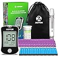 AUVON Blood Glucose Monitor Kit, High Accuracy Blood Sugar Test Kit with 50 Glucometer Strips, 50 30G Lancets, 1 Lancing Devi